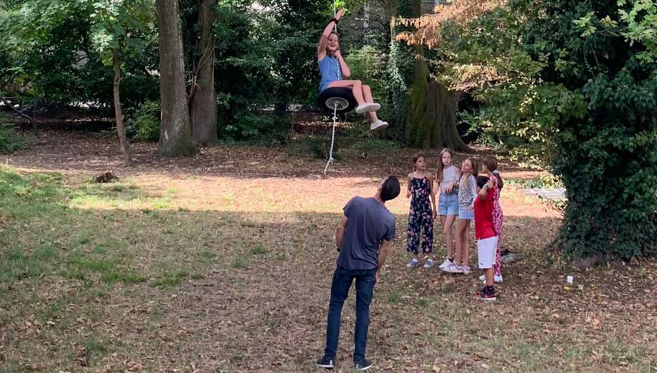 La balançoire de Manu en action